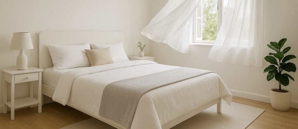 Am image showing airflow in a room with the curtains open. Key for spring cleaning.